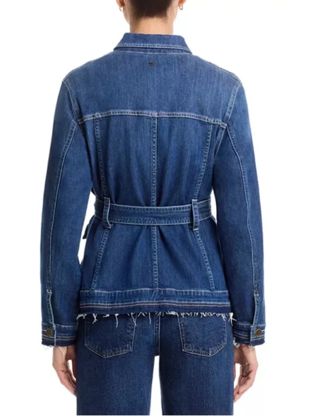 NWT Kobi Halperin Blue Becca Tie-Waist Denim Utility Jacket